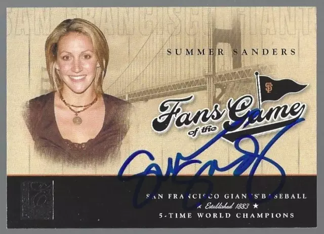 IP auto signed 2004 Donruss Elite Fans of the Game Summer Sanders #203FG-3 card