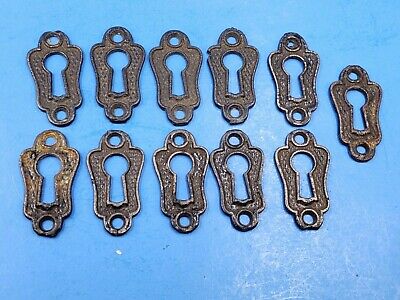 Keyhole Lock Escutcheon Plate Cast Iron Steampunk Vintage Skeleton Key Embosed