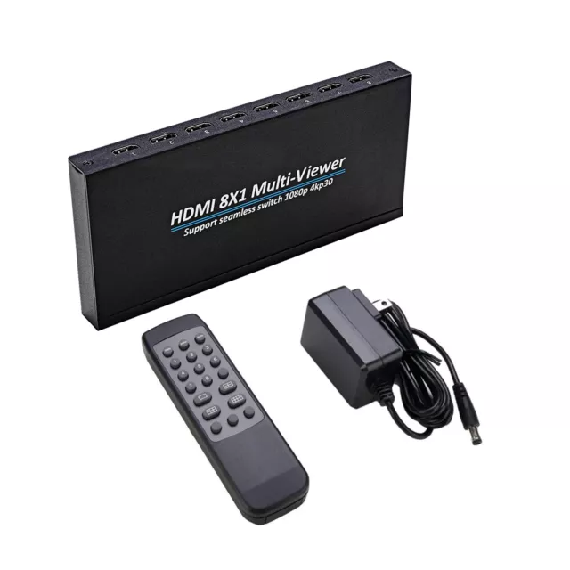 1080P 4K HDMI 8X1 Multi-Viewer 8 IN 1 Out Multi Screen Splitter Switcher Remote