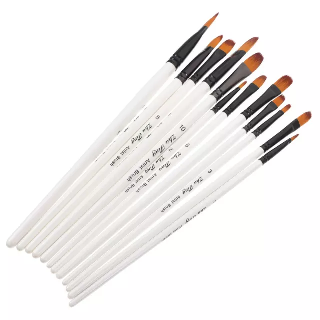 12pc Pro Round Pointed Tip Drawing Painting Brush Set