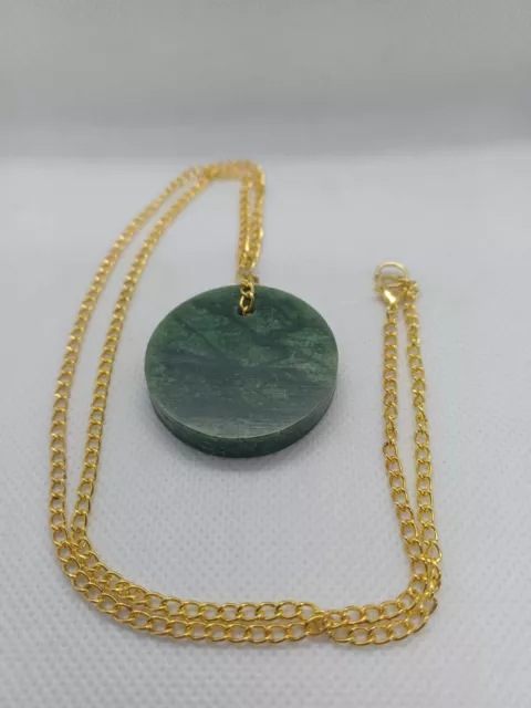 Translucency Jade Jewelry - BC Nephrite Jade Circle Necklace (Grade-A+)
