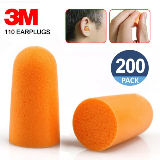 5-200 Pairs 3M 1100 Disposable Foam Ear Plug Noise Reducer Wrap