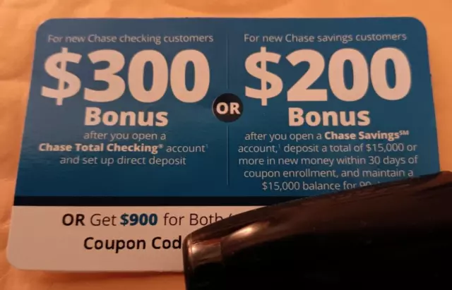 Chase $300 checking bonus deals