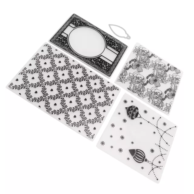 4x Embossing Folders Decorative Templates For DIY Scrapbooks Cards Making HH0