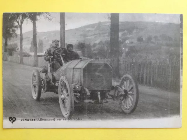 cpa COURSE AUTOMOBILE VOITURE Mercédes CAR RACE Le Pilote BELGE Camille JENATZY