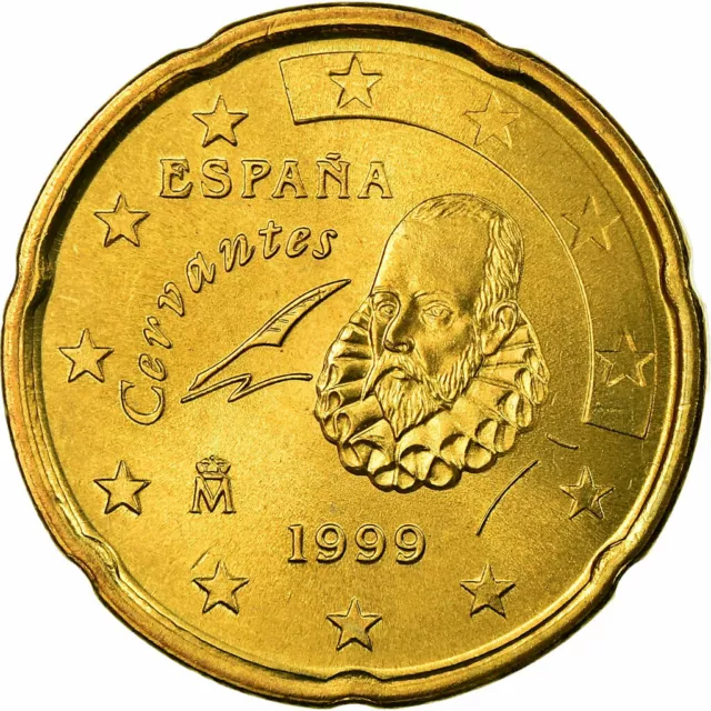 [#722861] Spanien, 20 Euro Cent, 1999, VZ, Messing, KM:1044