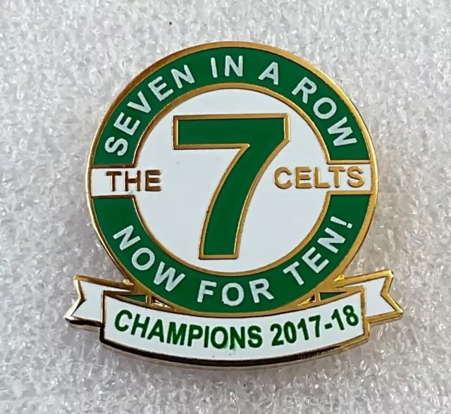 Celtic Football Club Enamel Pin Badge (V3) Champions 2017-18, 7 in a Row