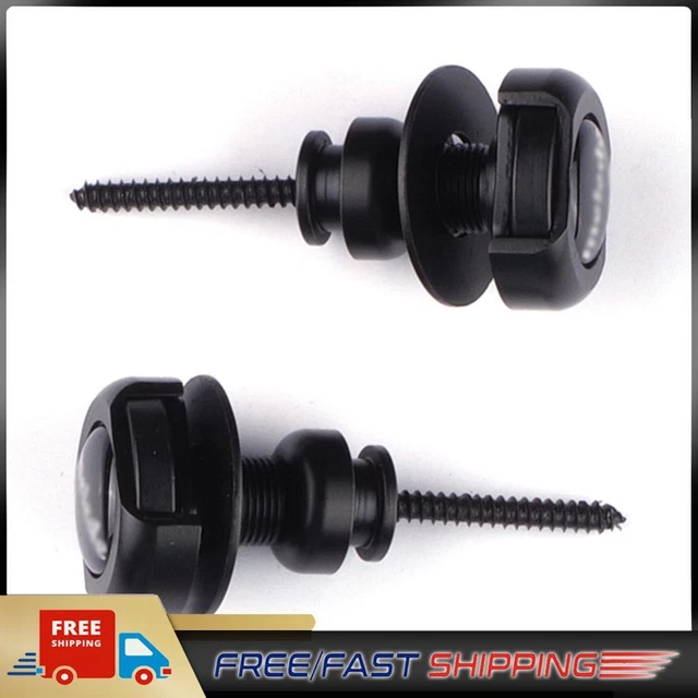2 Pcs Guitar Strap Locks with Mounting Screws Security Strap Lock (Black)