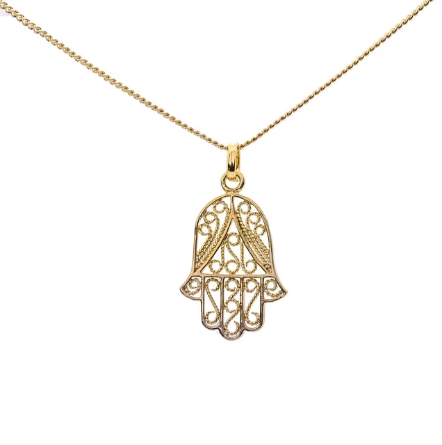 Pendentif Main De Fatima En Argent Massif 925 Avec Chaîne 45 Cm - Neuf Avec Boîte