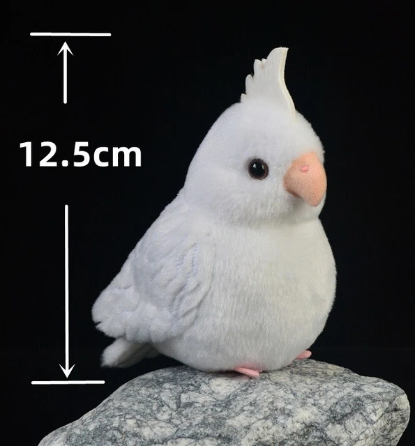 FRANKIEZHOU Realistic Cockatiel Parrot Stuffed Animal - 2 Pack, Yellow & Gray Plush Bird Toys