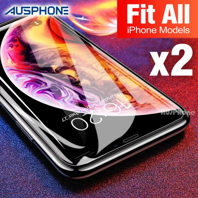 2x For iPhone 11 Pro XS Max XR Scratch Resist Tempered Glass Screen Protector