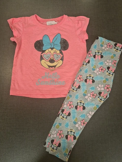 Leggings top t-shirt Minnie per ragazze 12-18 mesi set outfit pacchetto giorno successivo