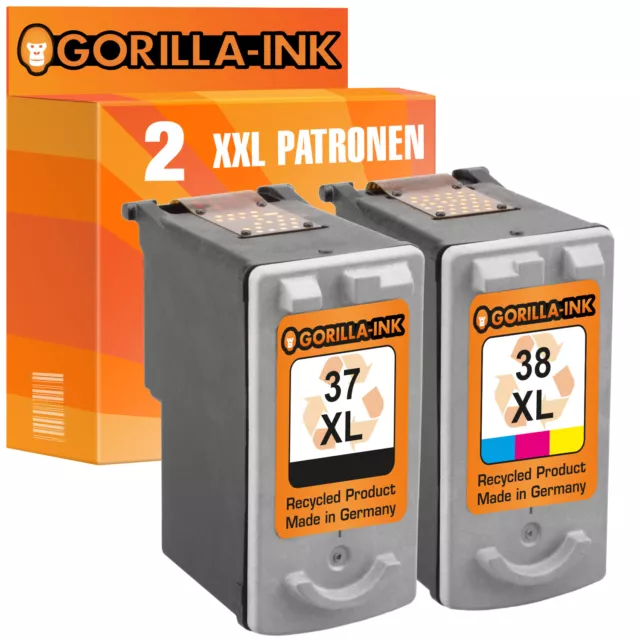 2 Patronen XL für Canon PG-37 & CL-38 Pixma IP 1800 IP 1900 IP 2500 IP 2600