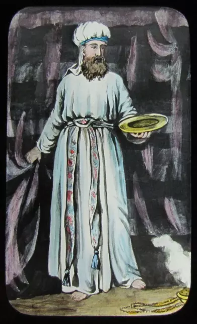 Glass Magic Lantern Slide HIGH PRIEST SPRINKLING THE BLOOD C1900 RELIGIOUS BIBLE