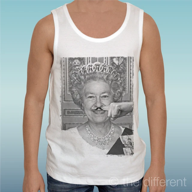 CANOTTA T-SHIRT &amp; Regina Elisabetta Dito Baffo Funny Mustache &amp;quot;Idea ...