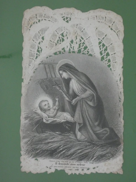 Image Pieuse - Dentelle Canivet- Notre Dame De Fourviere Priez Pour Nous