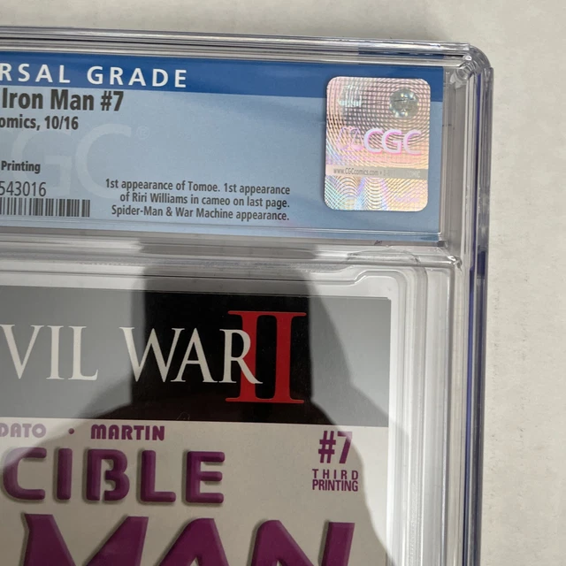 Invincible Iron Man #7 CGC 9. 4 1st App Cameo Riri Williams Ironheart 3rd Print 5