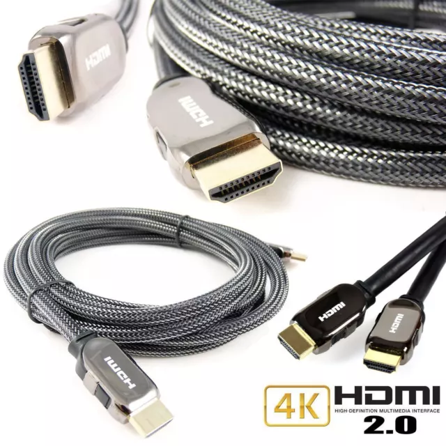 HDMI Cable 2.0 HDR Gold Plated HDTV 1080P 3D 4K Ultra HD ARC CES 2160p Lead Cord