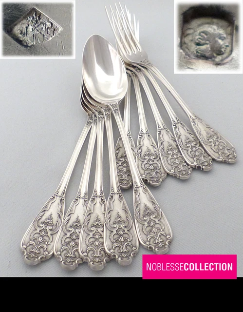 JEAN GRANVIGNE 1870S FRENCH STERLING SILVER DINNER FLATWARE SET 10p 21 2 cm EUR 950 00 PicClick FR