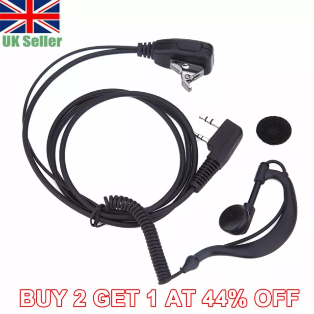 2 Pin Security Earpiece Headset for Baofeng Motorola Kenwood Radio Walkie Talkie