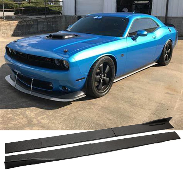 CARBON FIBER STYLE Side Skirt Rocker Panel Lip For Dodge Challenger SRT