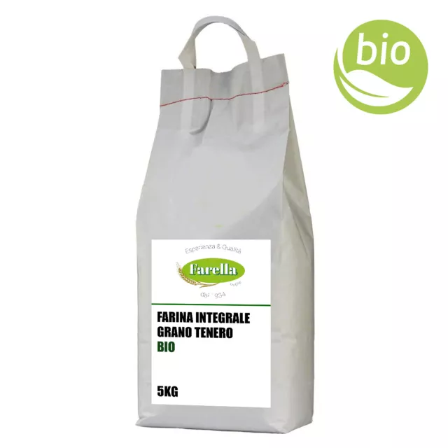 Farina Integrale di Grano Tenero 5kg alta qualità,prodotto BIO,Altamura (Puglia)