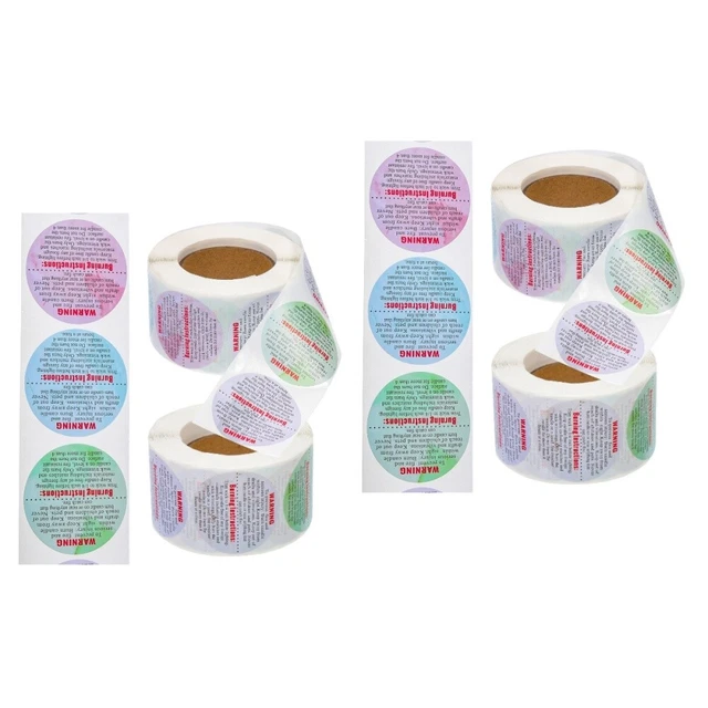 4 Rolls Etiketten Für Duftkerzen Kerzen-Warnaufkleber Applikationen
