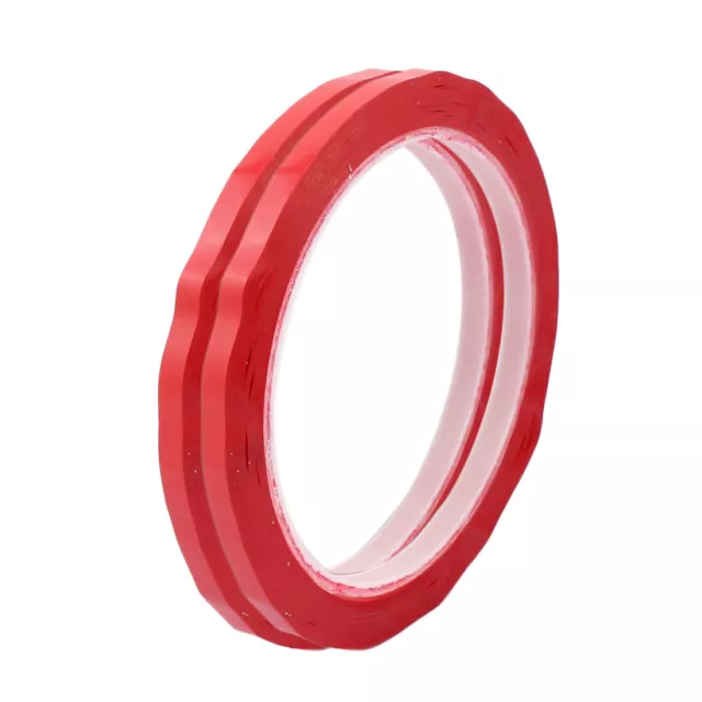 2Pcs 5mm Single Sided Strong Self Adhesive Mylar Tape 50M Length Red
