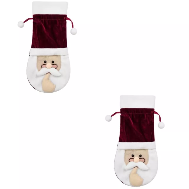 Set of 2 Flanell Brillenetui Für Alte Männer Weinflaschenhüllen Weihnachten