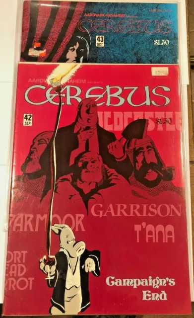 Cerebus the Aardvark #42 + #43, Dave Sim, Super Nice Comic Books -Vanaheim