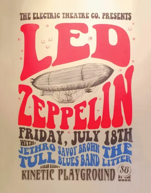 Led Zeppelin with Jethro Tull 13" x 19" Concert Poster