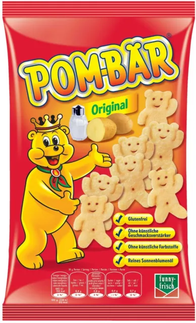 Pombär Original - Knabber Snack Teddies - Chips Knabbergebäck - 75 Gramm 2