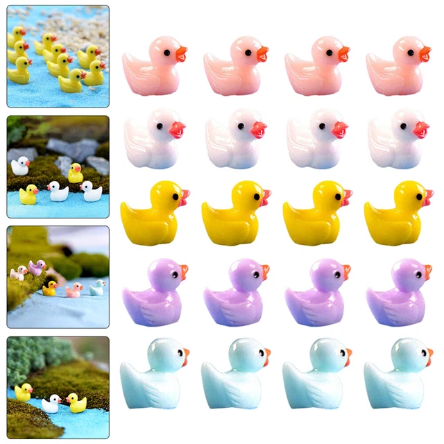 50 Pcs Miniature Toys Resin Duck Charms Artificial Duck Terrarium Decor Fairy