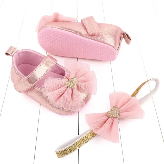 Scarpe scintillanti fascia principessa bambine fiori neonata 5