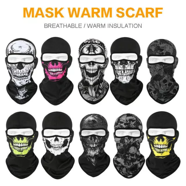 UV Protection Ghost Printed Balaclava Tactical Skull Full Face Mask Ski Sun Hood