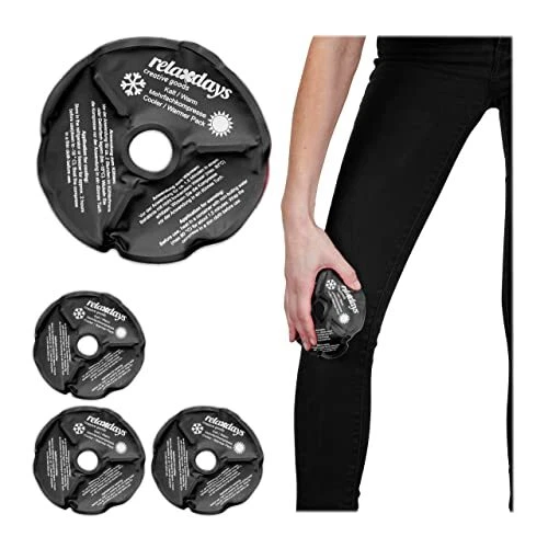 Relaxdays Poches de Gel Genoux, Lot de 4, compresses Effet Chaud ou Froid, réuti