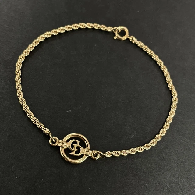 Christian Dior Logo Gold Tone Bracelet /1K6607