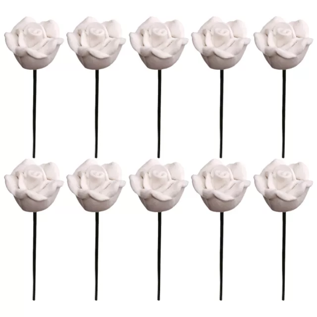 10 Pcs Hochzeitsblumensträuße Simulationsblume Puppe Stieg Weiße Rose