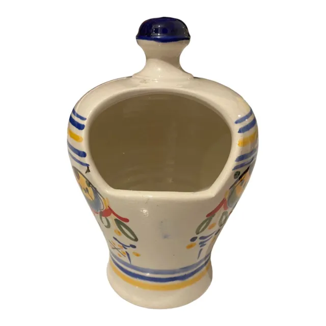 Vintage Spanish Ceramic Open Salt Pig Pot Rustic Country Kitchen Display Storage