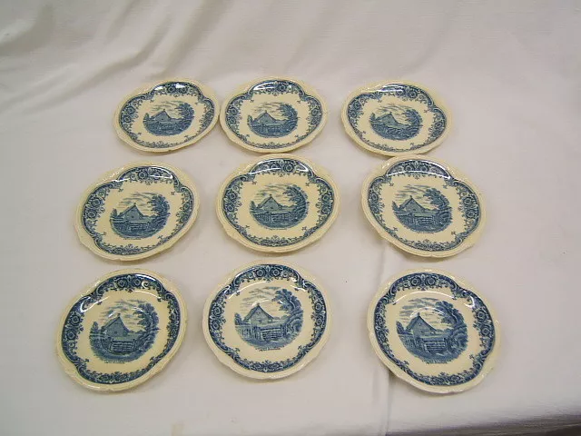 Lot of 9 Vintage Grindley Saucers 2 Sizes Scenes After Constable England VGC