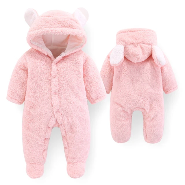Tuta invernale neonato bambine pile pile con cappuccio cappotto caldo outwear 10