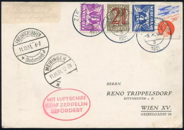 Zeppelin, Zeppelinpost LZ 127, Deutschlandfahrten 1931, 1931, Brief