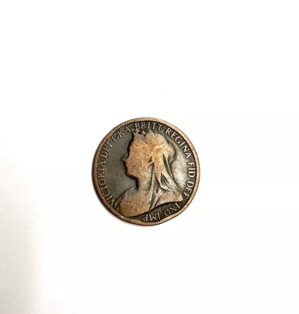 1897 Victoria One Penny Coin | Fair Grade | a3379