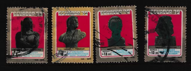 Ecuador - American Indian chiefs - 4 used stamps 1980