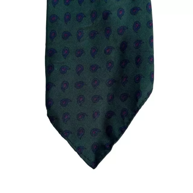 Neiman Marcus Men's Teal Paisley Polka Dot Geometric Silk Neck Tie