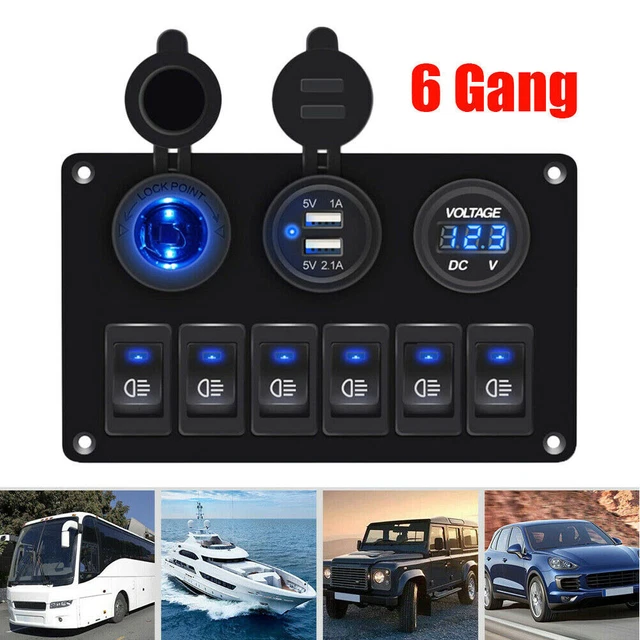 Wohnmobil Camper Schalttafel 12V/240V USB Batterie Monitor