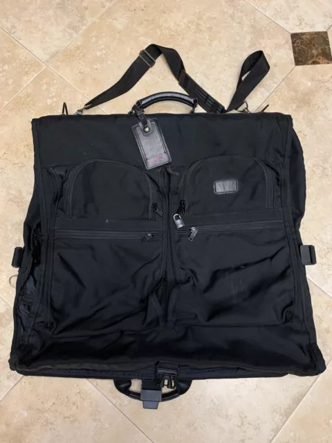 Tumi Large Alpha Ballistic Bifold Garment Bag 24" Black Nylon Made In Usa