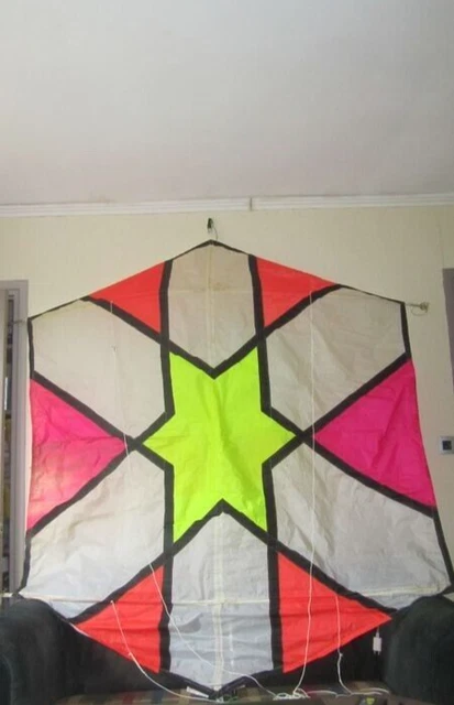 Grand cerf-volant Green kites Rokkaku VINTAGE