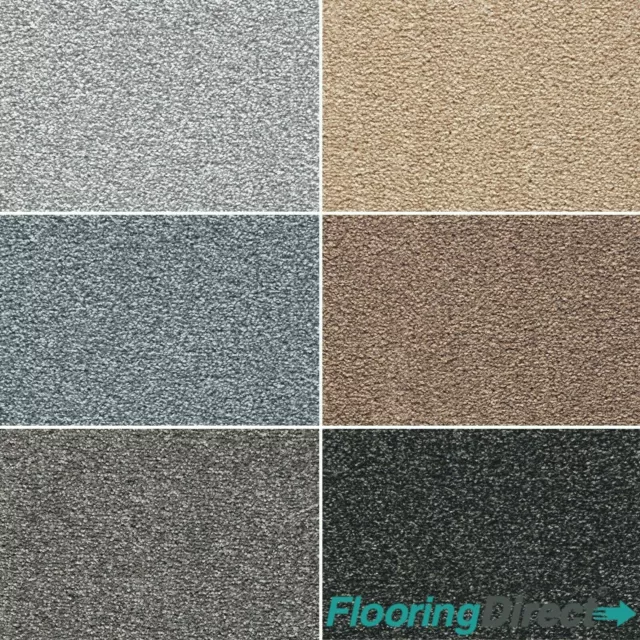 Soft 10mm Thick Saxony Pile Felt Backed 4m Wide Carpet 6 Colours - ONLY £7m²