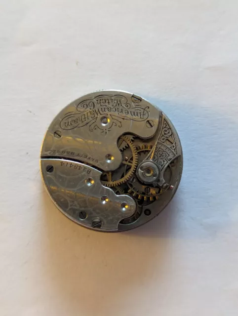 Vintage Waltham Grade Seaside 1891 0s 7J Pocket Watch Movement (Spares/Repairs)